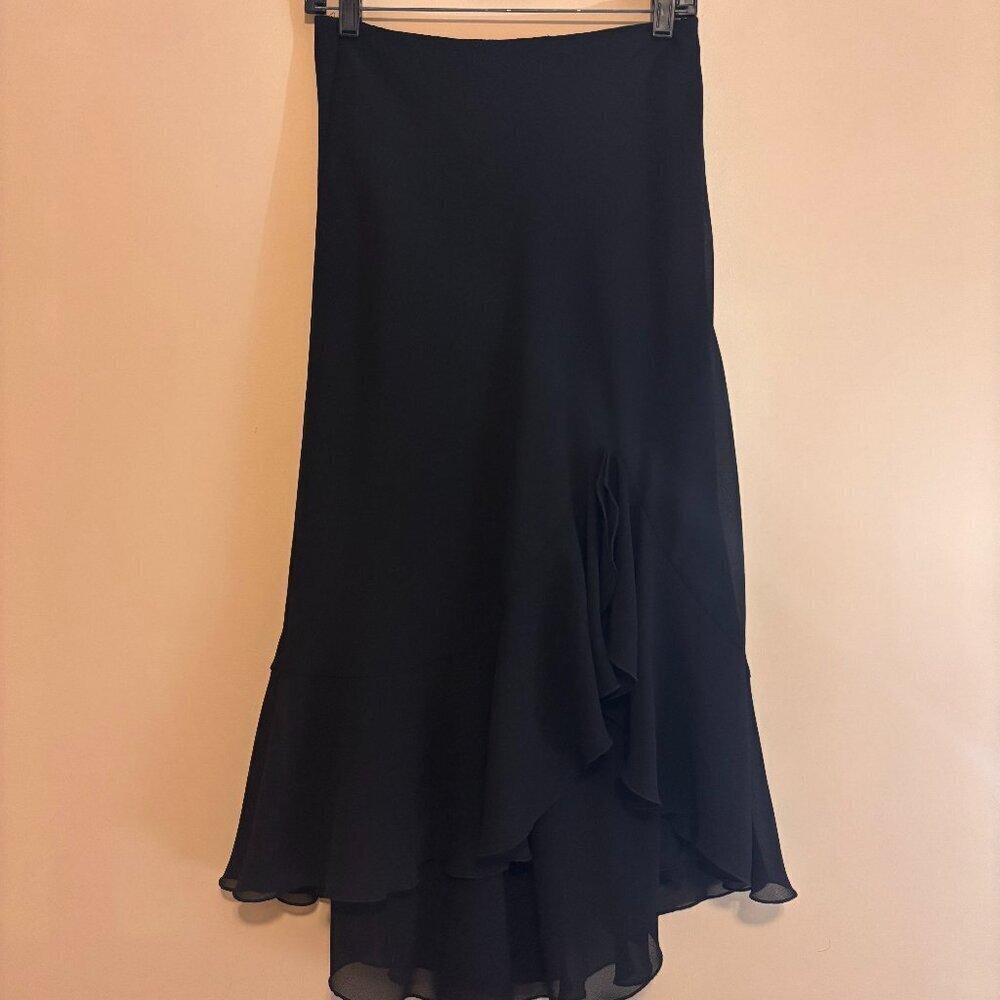Vintage Joseph Ribkoff Womens Size 8 Black Sheer Layered Skirt 100% Polyester